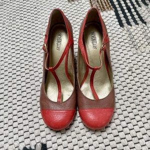 Seychelles leather vintage wedge heels